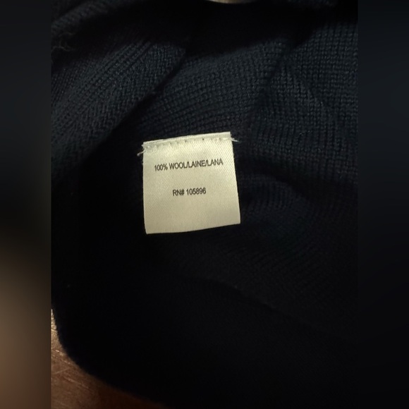 W by Worth Navy Cropped Cardigan with White Buttons - Picture 4 of 5